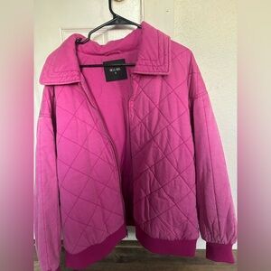 Women's Fuchsia Quilted Puffer Jacket